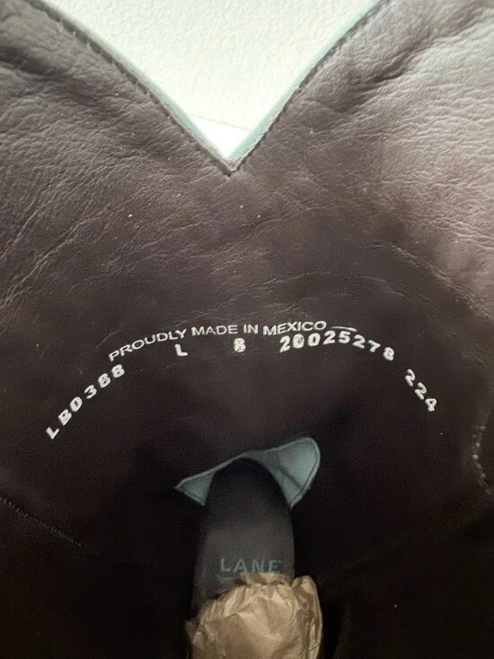 Lane LEXINGTON Cowboy Boots Powder Blue Western Cowgirl Mid Calf Tall Size 8 - Picture 10 of 11